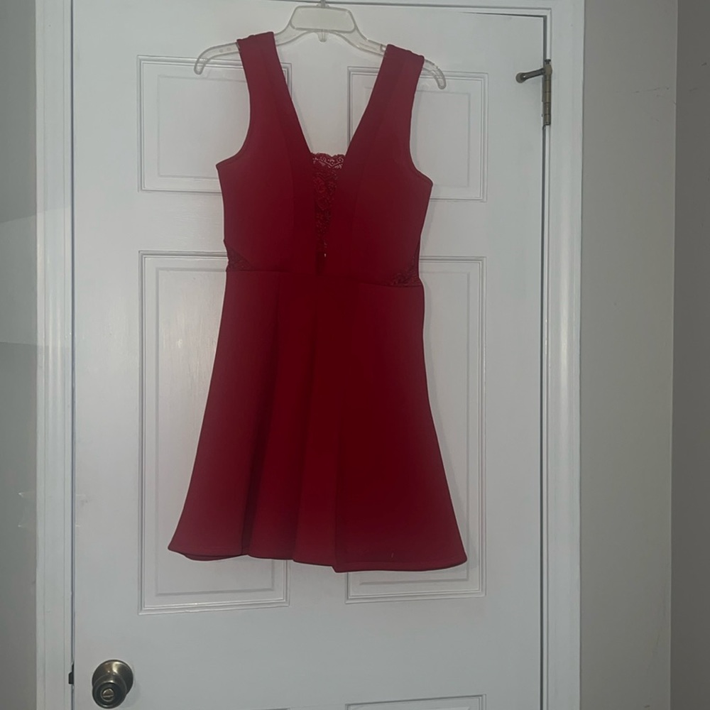 Red lace dress